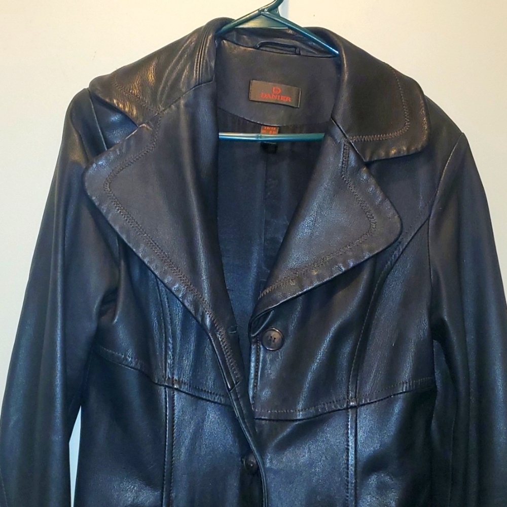 Vintage full length leather jacket - Picture 4 of 8
